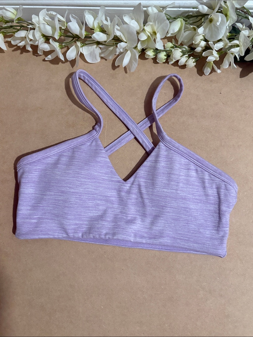 CSB Lavender Marl Cross Back Sports Bra M